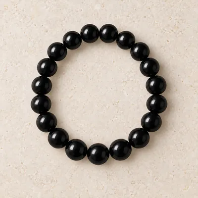 Bracciale Black Pearl 10 mm in shungite – foto principale