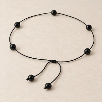 Collana Dot con chiusura orientale 8 mm in shungite – foto principale