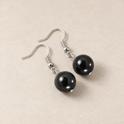 Orecchini con una perlina in shungite – foto principale