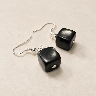 Orecchini cubo lucidato in shungite – foto principale