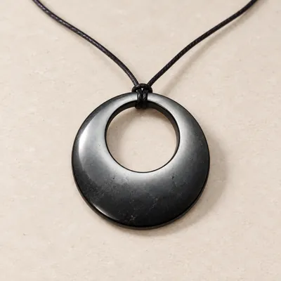Pendente cerchio nel cerchio in shungite – foto principale