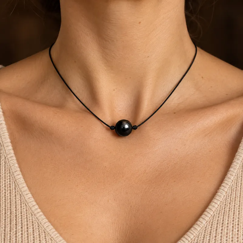 Pendente Costellazione in shungite – indossato