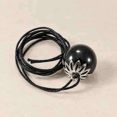 Pendente perlina careliana lucidata 20 mm in shungite – foto principale