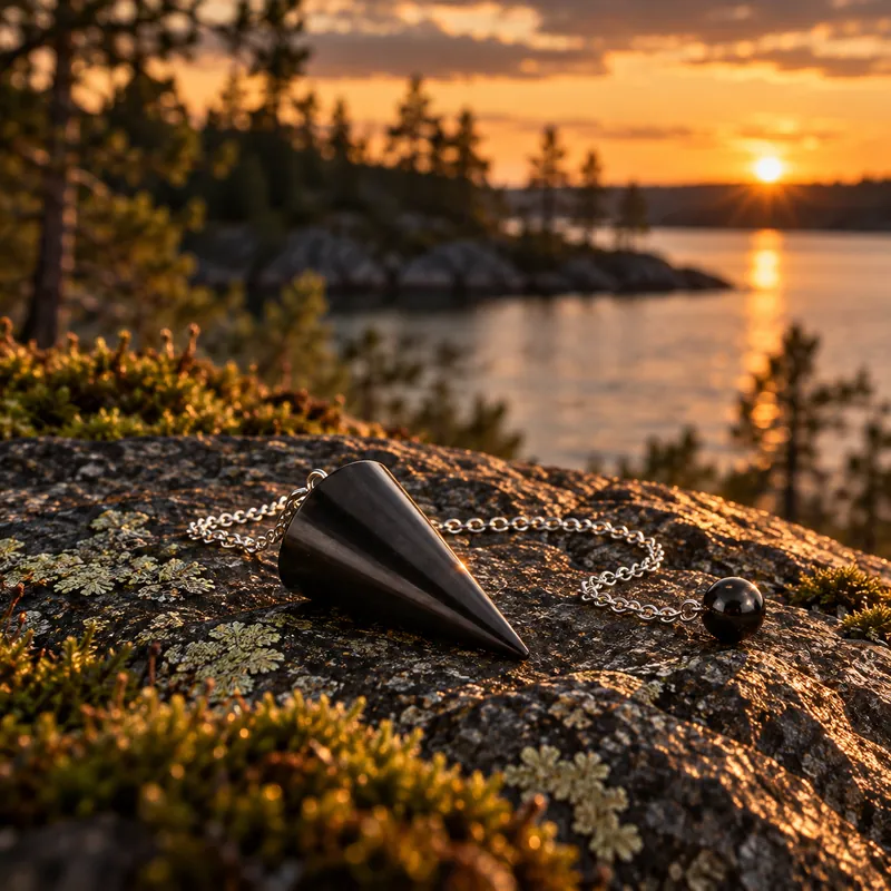 Pendolo in shungite – ambientata