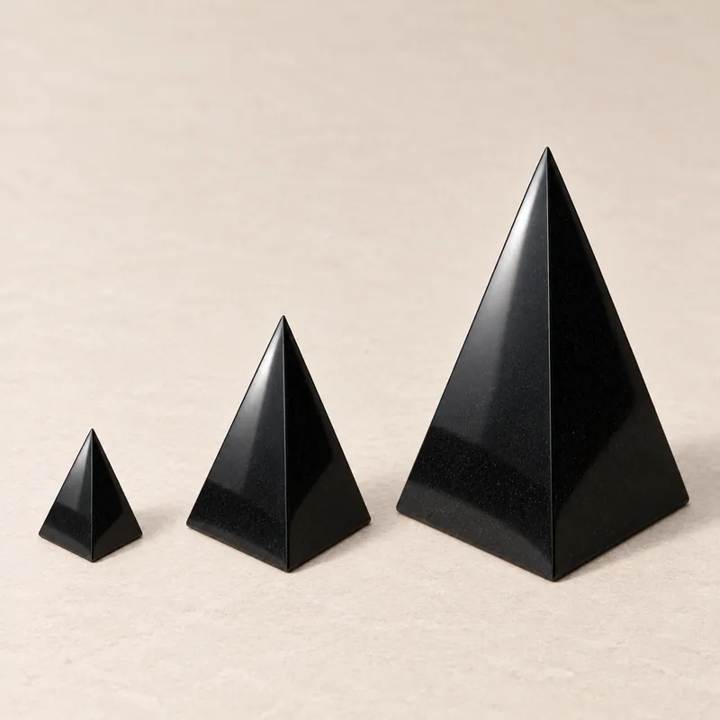 Piramide lucidata alta in shungite – con le misure