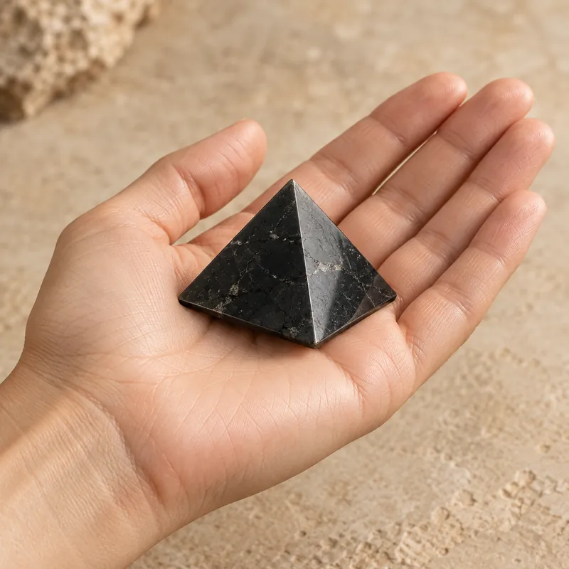 Piramide lucidata in shungite – altra foto